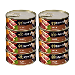 SAVORY KARMA MOKRA Z KACZKĄ DLA WYBREDNYCH PSÓW WSZYSTKICH RAS 8x100 G