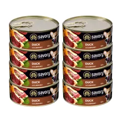 SAVORY KARMA MOKRA Z KACZKĄ DLA WYBREDNYCH PSÓW WSZYSTKICH RAS 8x100 G