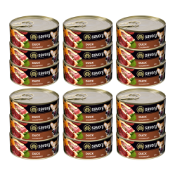 SAVORY KARMA MOKRA Z KACZKĄ DLA WYBREDNYCH PSÓW WSZYSTKICH RAS 18x100 G