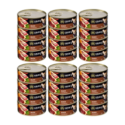 SAVORY KARMA MOKRA Z KACZKĄ DLA WYBREDNYCH PSÓW WSZYSTKICH RAS 24x100 G