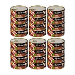 SAVORY KARMA MOKRA Z KACZKĄ DLA WYBREDNYCH PSÓW WSZYSTKICH RAS 24x100 G
