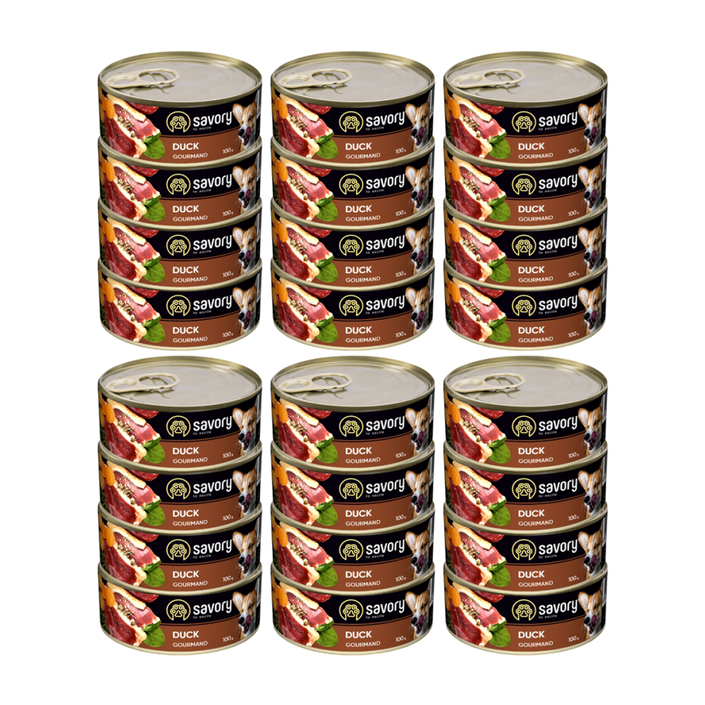 SAVORY KARMA MOKRA Z KACZKĄ DLA WYBREDNYCH PSÓW WSZYSTKICH RAS 24x100 G SAVORY KARMA MOKRA Z KACZKĄ DLA WYBREDNYCH PSÓW WSZYSTKICH RAS 24x100 G