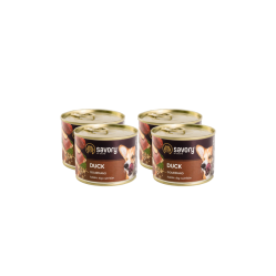 SAVORY KARMA MOKRA Z KACZKĄ DLA WYBREDNYCH PSÓW WSZYSTKICH RAS 4x200 G