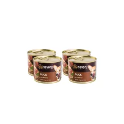 SAVORY KARMA MOKRA Z KACZKĄ DLA WYBREDNYCH PSÓW WSZYSTKICH RAS 4x200 G
