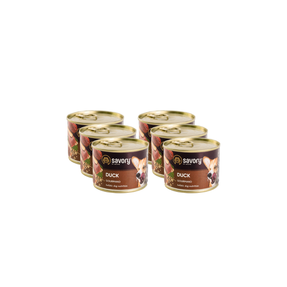 SAVORY KARMA MOKRA Z KACZKĄ DLA WYBREDNYCH PSÓW WSZYSTKICH RAS 6x200 G SAVORY KARMA MOKRA Z KACZKĄ DLA WYBREDNYCH PSÓW WSZYSTKICH RAS 6x200 G