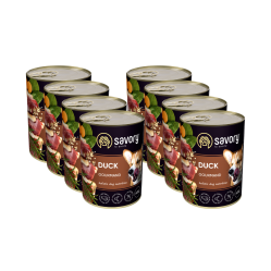 SAVORY KARMA MOKRA Z KACZKĄ DLA WYBREDNYCH PSÓW WSZYSTKICH RAS 8x400 G