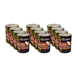 SAVORY KARMA MOKRA Z KACZKĄ DLA WYBREDNYCH PSÓW WSZYSTKICH RAS 12x400 G
