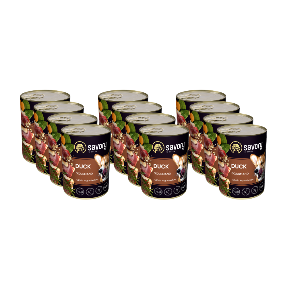 SAVORY KARMA MOKRA Z KACZKĄ DLA WYBREDNYCH PSÓW WSZYSTKICH RAS 12x400 G SAVORY KARMA MOKRA Z KACZKĄ DLA WYBREDNYCH PSÓW WSZYSTKICH RAS 12x400 G