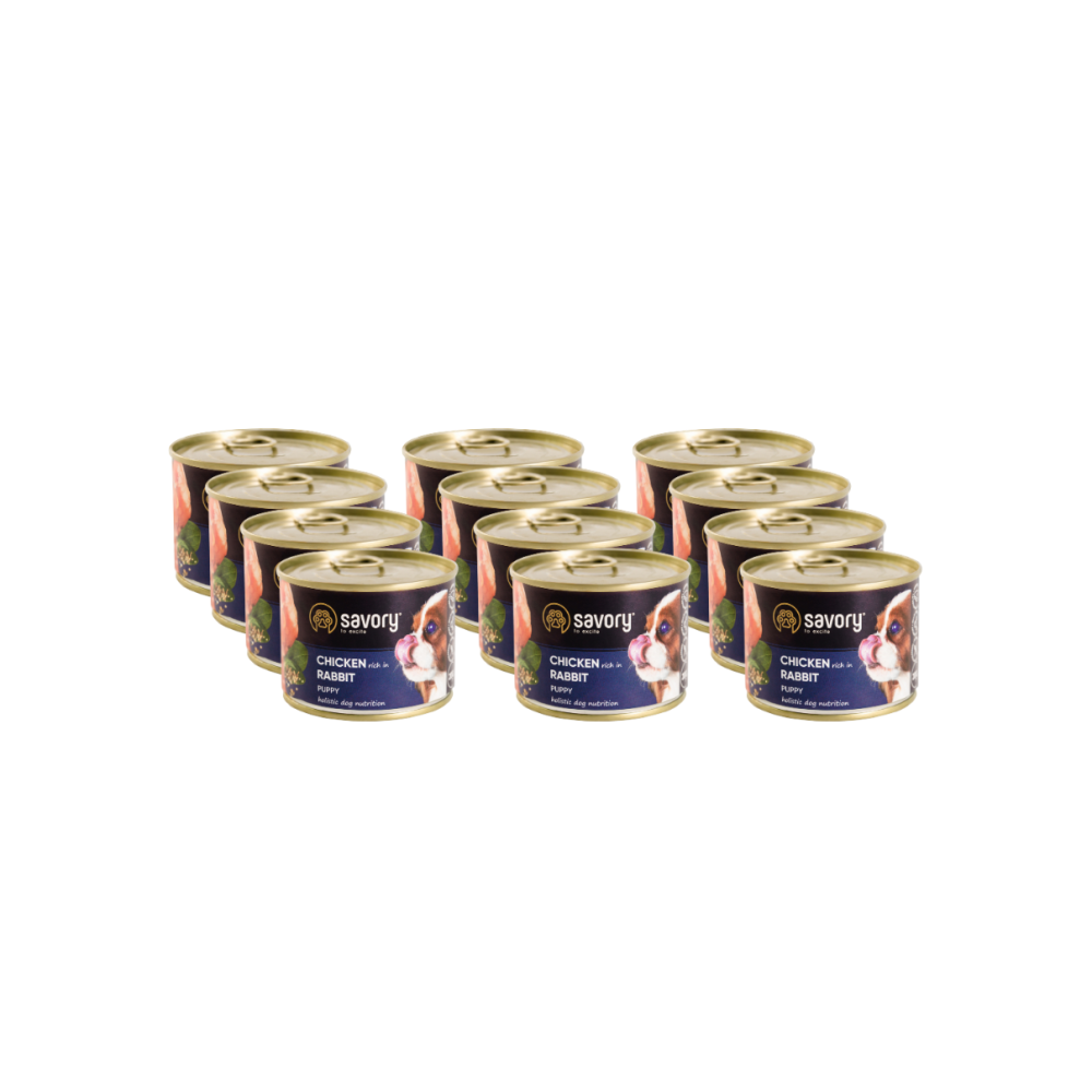 SAVORY KARMA MOKRA Z KURCZAKIEM I KRÓLIKIEM DLA SZCZENIĄT WSZYSTKICH RAS OD 3 MIESIĄCA ŻYCIA 12x200 G SAVORY KARMA MOKRA Z KURCZAKIEM I KRÓLIKIEM DLA SZCZENIĄT WSZYSTKICH RAS OD 3 MIESIĄCA ŻYCIA 12x200 G