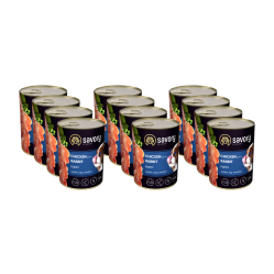 SAVORY KARMA MOKRA Z KURCZAKIEM I KRÓLIKIEM DLA SZCZENIĄT WSZYSTKICH RAS OD 3 MIESIĄCA ŻYCIA 12x400 G