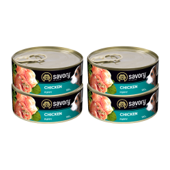 SAVORY PASZTET DLA SZCZENIĄT WSZYSTKICH RAS OD 3 MIESIĄCA ŻYCIA KURCZAK 4x100G