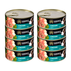 SAVORY PASZTET DLA SZCZENIĄT WSZYSTKICH RAS OD 3 MIESIĄCA ŻYCIA KURCZAK 8x100G