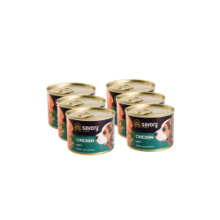 SAVORY PASZTET KURCZAK DLA SZCZENIĄT WSZYSTKICH RAS OD 3 MIESIĄCA ŻYCIA 6x200 G