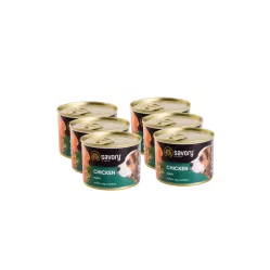 SAVORY PASZTET KURCZAK DLA SZCZENIĄT WSZYSTKICH RAS OD 3 MIESIĄCA ŻYCIA 6x200 G
