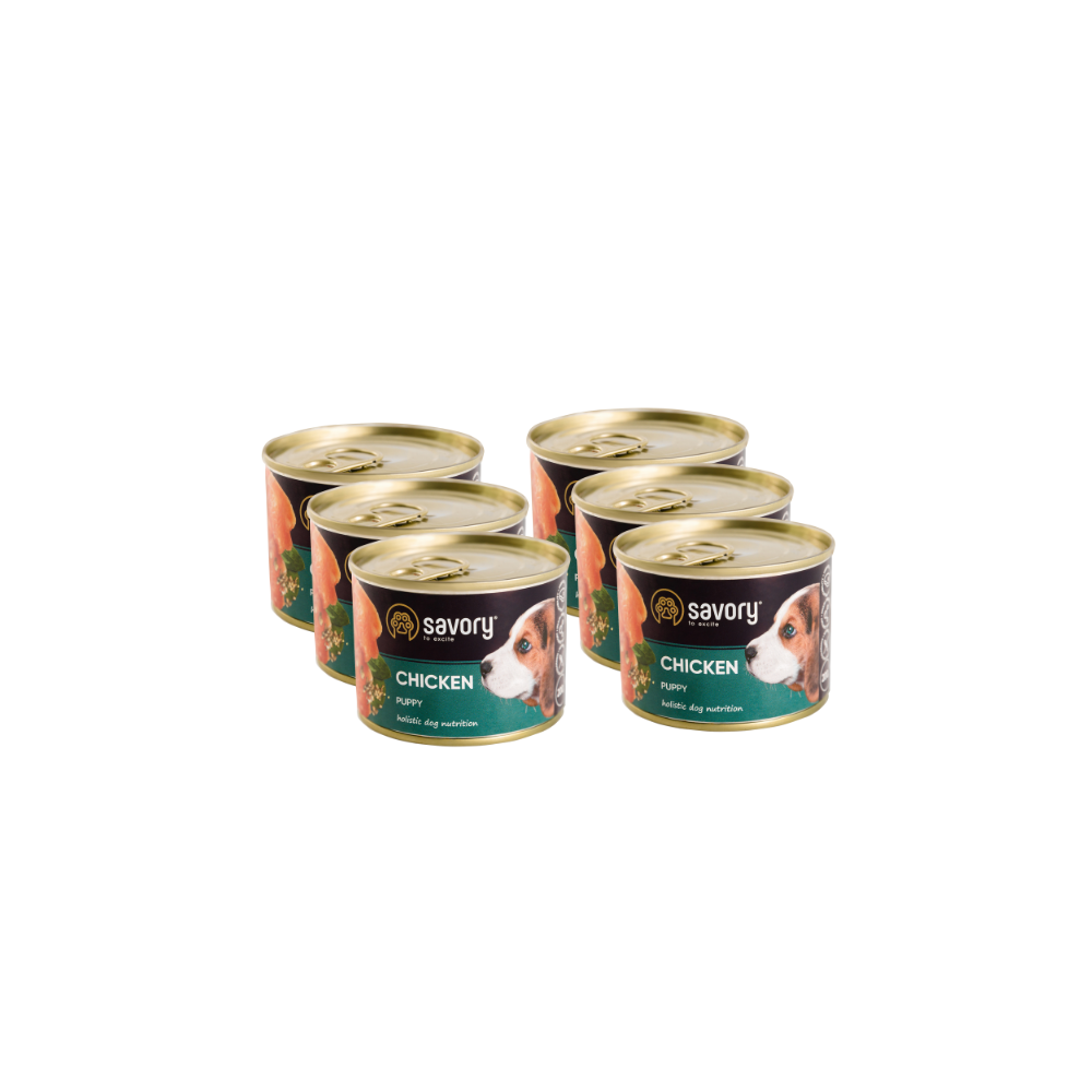SAVORY PASZTET KURCZAK DLA SZCZENIĄT WSZYSTKICH RAS OD 3 MIESIĄCA ŻYCIA 6x200 G SAVORY PASZTET KURCZAK DLA SZCZENIĄT WSZYSTKICH RAS OD 3 MIESIĄCA ŻYCIA 6x200 G
