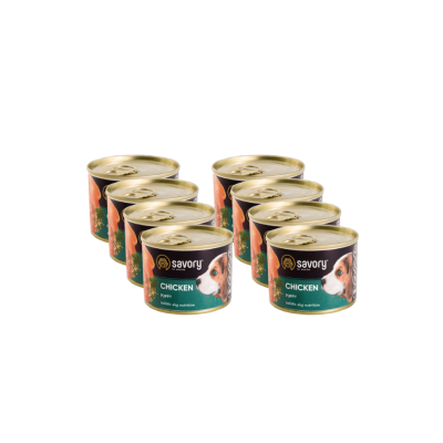 SAVORY PASZTET KURCZAK DLA SZCZENIĄT WSZYSTKICH RAS OD 3 MIESIĄCA ŻYCIA 8x200 G