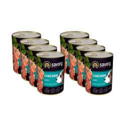 SAVORY KARMA MOKRA Z KURCZAKIEM DLA SZCZENIĄT WSZYSTKICH RAS OD 3 MIESIĄCA ŻYCIA 8x400 G