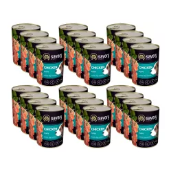 SAVORY KARMA MOKRA Z KURCZAKIEM DLA SZCZENIĄT WSZYSTKICH RAS OD 3 MIESIĄCA ŻYCIA 24x400 G