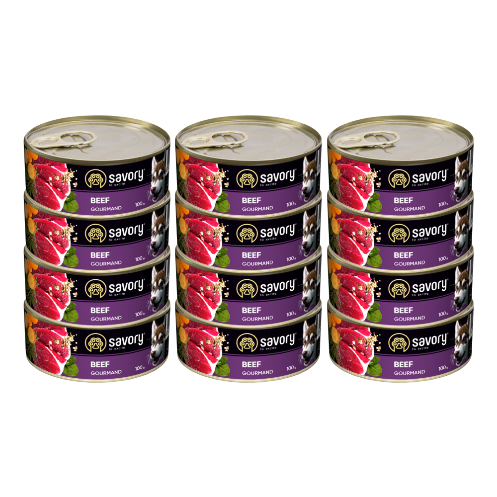 SAVORY PASZTET DLA WYBREDNYCH DOROSŁYCH PSÓW WSZYSTKICH RAS WOŁOWINA 12x100G SAVORY PASZTET DLA WYBREDNYCH DOROSŁYCH PSÓW WSZYSTKICH RAS WOŁOWINA 12x100G
