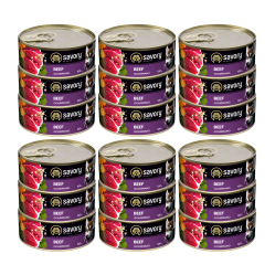 SAVORY PASZTET DLA WYBREDNYCH DOROSŁYCH PSÓW WSZYSTKICH RAS WOŁOWINA 18x100G
