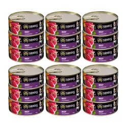 SAVORY PASZTET DLA WYBREDNYCH DOROSŁYCH PSÓW WSZYSTKICH RAS WOŁOWINA 18x100G
