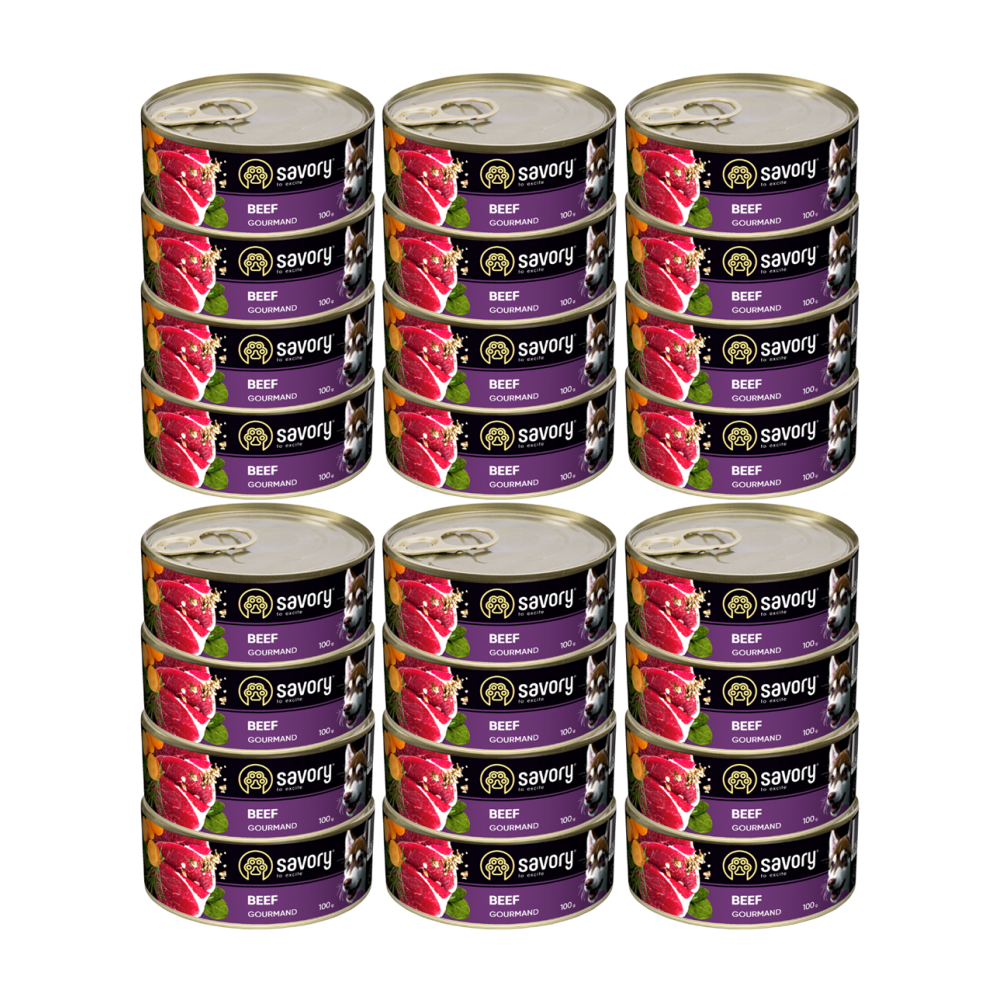 SAVORY PASZTET DLA WYBREDNYCH DOROSŁYCH PSÓW WSZYSTKICH RAS WOŁOWINA 24x100G SAVORY PASZTET DLA WYBREDNYCH DOROSŁYCH PSÓW WSZYSTKICH RAS WOŁOWINA 24x100G