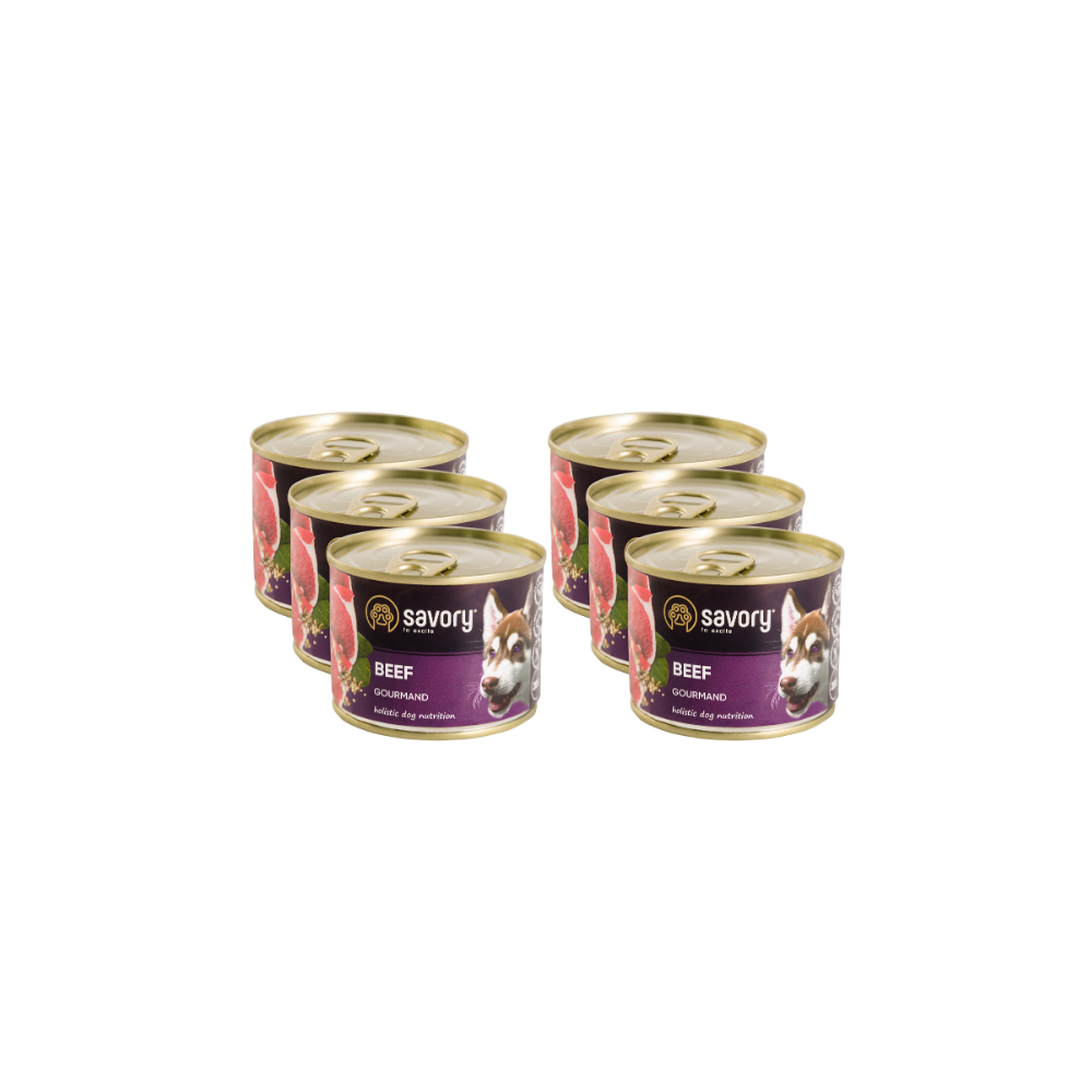 SAVORY KARMA MOKRA Z WOŁOWINĄ DLA WYBREDNYCH DOROSŁYCH PSÓW WSZYSTKICH RAS 6x200 G SAVORY KARMA MOKRA Z WOŁOWINĄ DLA WYBREDNYCH DOROSŁYCH PSÓW WSZYSTKICH RAS 6x200 G