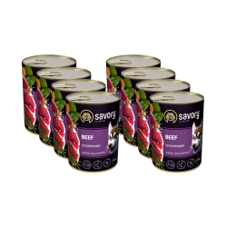 SAVORY KARMA MOKRA Z WOŁOWINĄ DLA WYBREDNYCH DOROSŁYCH PSÓW WSZYSTKICH RAS 8x400 G