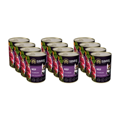 SAVORY KARMA MOKRA Z WOŁOWINĄ DLA WYBREDNYCH DOROSŁYCH PSÓW WSZYSTKICH RAS 12x400 G