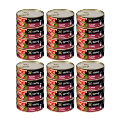 SAVORY KARMA MOKRA Z INDYKIEM DLA WYBREDNYCH PSÓW WSZYSTKICH RAS 24x100 G