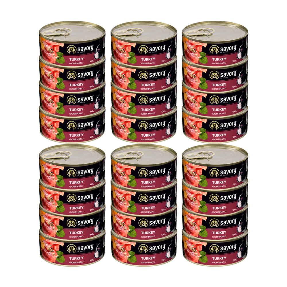 SAVORY KARMA MOKRA Z INDYKIEM DLA WYBREDNYCH PSÓW WSZYSTKICH RAS 24x100 G SAVORY KARMA MOKRA Z INDYKIEM DLA WYBREDNYCH PSÓW WSZYSTKICH RAS 24x100 G
