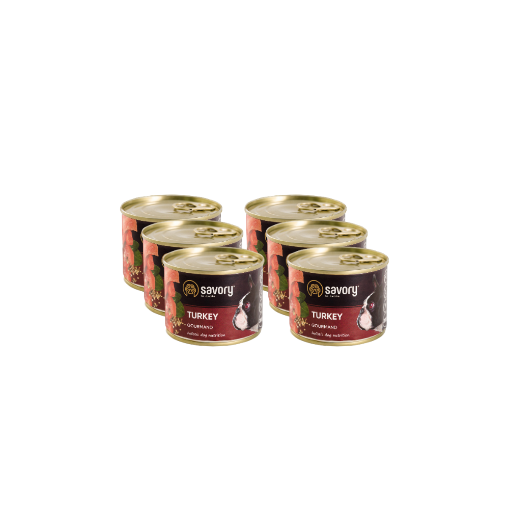 SAVORY KARMA MOKRA Z INDYKIEM DLA WYBREDNYCH PSÓW WSZYSTKICH RAS 6x200 G SAVORY KARMA MOKRA Z INDYKIEM DLA WYBREDNYCH PSÓW WSZYSTKICH RAS 6x200 G