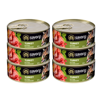 SAVORY PASZTET Z INDYKA DLA KOCIĄT 6x100G