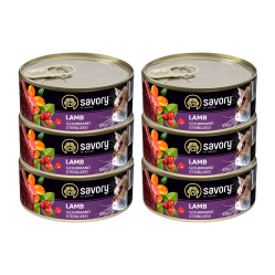 SAVORY PASZTET Z JAGNIĘCINĄ DLA KOTÓW STERYLIZOWANYCH 6x100 G