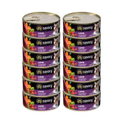 SAVORY PASZTET Z JAGNIĘCINĄ DLA KOTÓW STERYLIZOWANYCH 12x100 G
