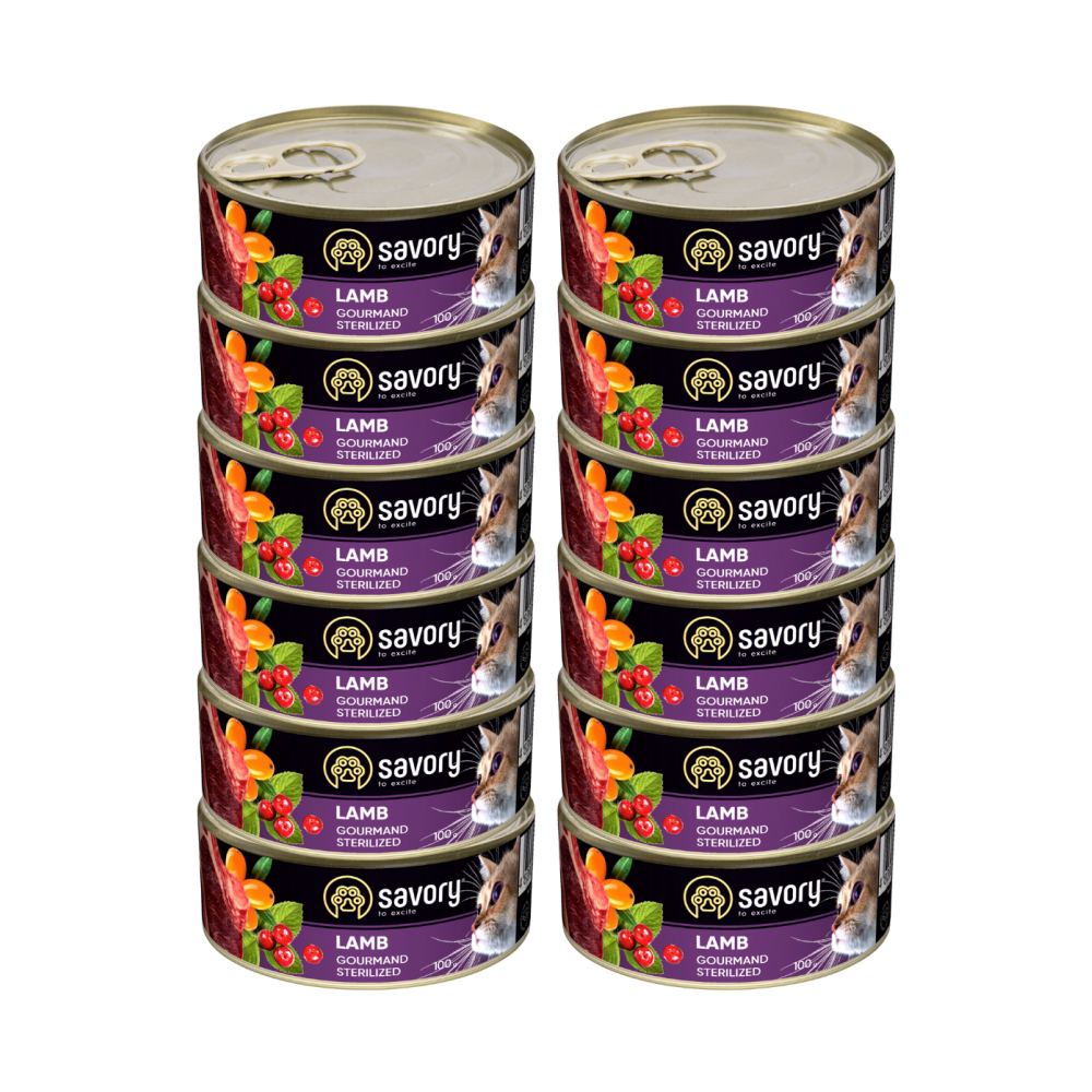 SAVORY PASZTET Z JAGNIĘCINĄ DLA KOTÓW STERYLIZOWANYCH 12x100 G SAVORY PASZTET Z JAGNIĘCINĄ DLA KOTÓW STERYLIZOWANYCH 12x100 G