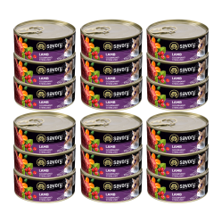 SAVORY PASZTET Z JAGNIĘCINĄ DLA KOTÓW STERYLIZOWANYCH 18x100 G
