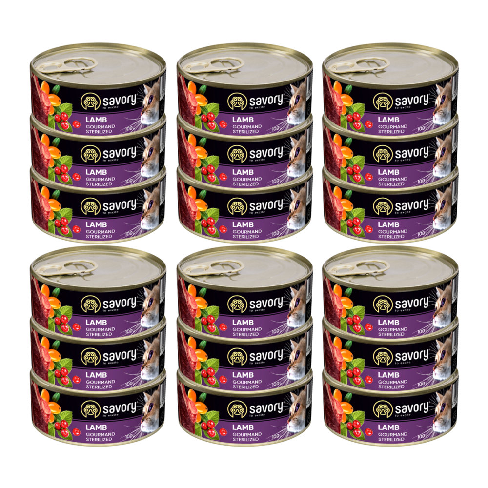 SAVORY PASZTET Z JAGNIĘCINĄ DLA KOTÓW STERYLIZOWANYCH 18x100 G SAVORY PASZTET Z JAGNIĘCINĄ DLA KOTÓW STERYLIZOWANYCH 18x100 G