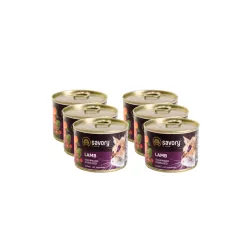 SAVORY PASZTET Z JAGNIĘCINĄ DLA KOTÓW STERYLIZOWANYCH 6x200 G