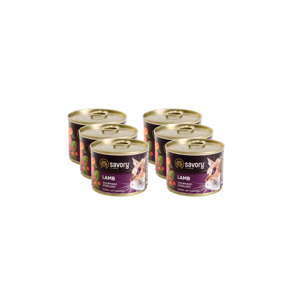 SAVORY PASZTET Z JAGNIĘCINĄ DLA KOTÓW STERYLIZOWANYCH 6x200 G SAVORY PASZTET Z JAGNIĘCINĄ DLA KOTÓW STERYLIZOWANYCH 6x200 G