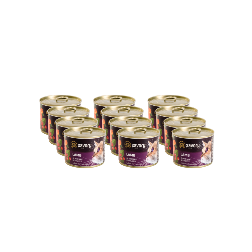 SAVORY PASZTET Z JAGNIĘCINĄ DLA KOTÓW STERYLIZOWANYCH 12x200 G SAVORY PASZTET Z JAGNIĘCINĄ DLA KOTÓW STERYLIZOWANYCH 12x200 G