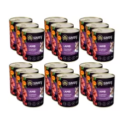 SAVORY PASZTET Z JAGNIĘCINĄ DLA KOTÓW WYSTERYLIZOWANYCH 18x400 G