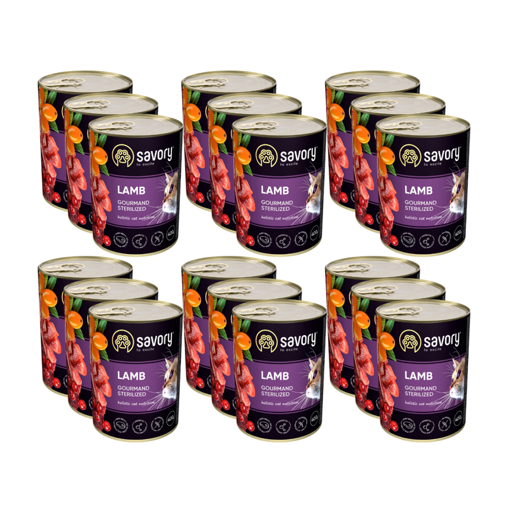 SAVORY PASZTET Z JAGNIĘCINĄ DLA KOTÓW WYSTERYLIZOWANYCH 18x400 G SAVORY PASZTET Z JAGNIĘCINĄ DLA KOTÓW WYSTERYLIZOWANYCH 18x400 G
