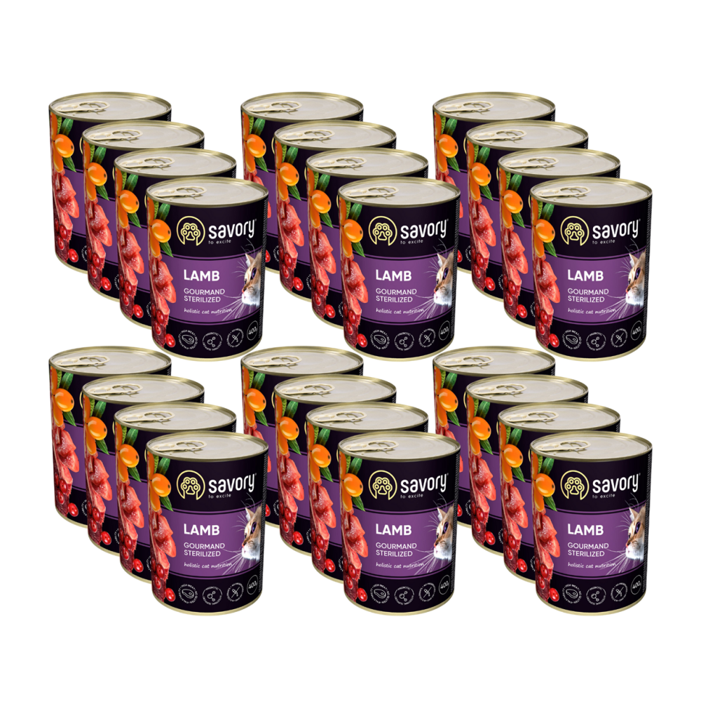 SAVORY PASZTET Z JAGNIĘCINĄ DLA KOTÓW WYSTERYLIZOWANYCH 24x400 G SAVORY PASZTET Z JAGNIĘCINĄ DLA KOTÓW WYSTERYLIZOWANYCH 24x400 G