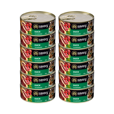 SAVORY PASZTET Z KACZKĄ DLA WYBREDNYCH KOTÓW 12x100G