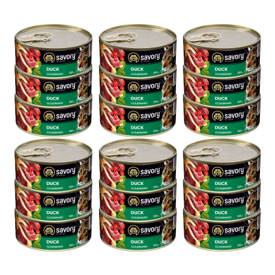 SAVORY PASZTET Z KACZKĄ DLA WYBREDNYCH KOTÓW 18x100G