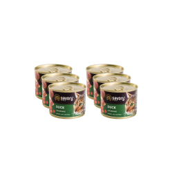 SAVORY PASZTET Z KACZKĄ DLA WYBREDNYCH KOTÓW 6x200 G