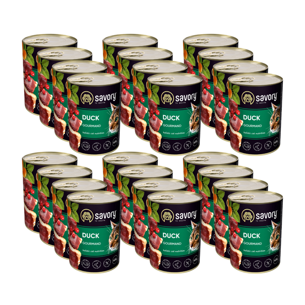 SAVORY PASZTET Z KACZKĄ DLA WYBREDNYCH KOTÓW 24x400 G SAVORY PASZTET Z KACZKĄ DLA WYBREDNYCH KOTÓW 24x400 G