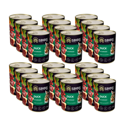 SAVORY PASZTET Z KACZKĄ DLA WYBREDNYCH KOTÓW 24x400 G