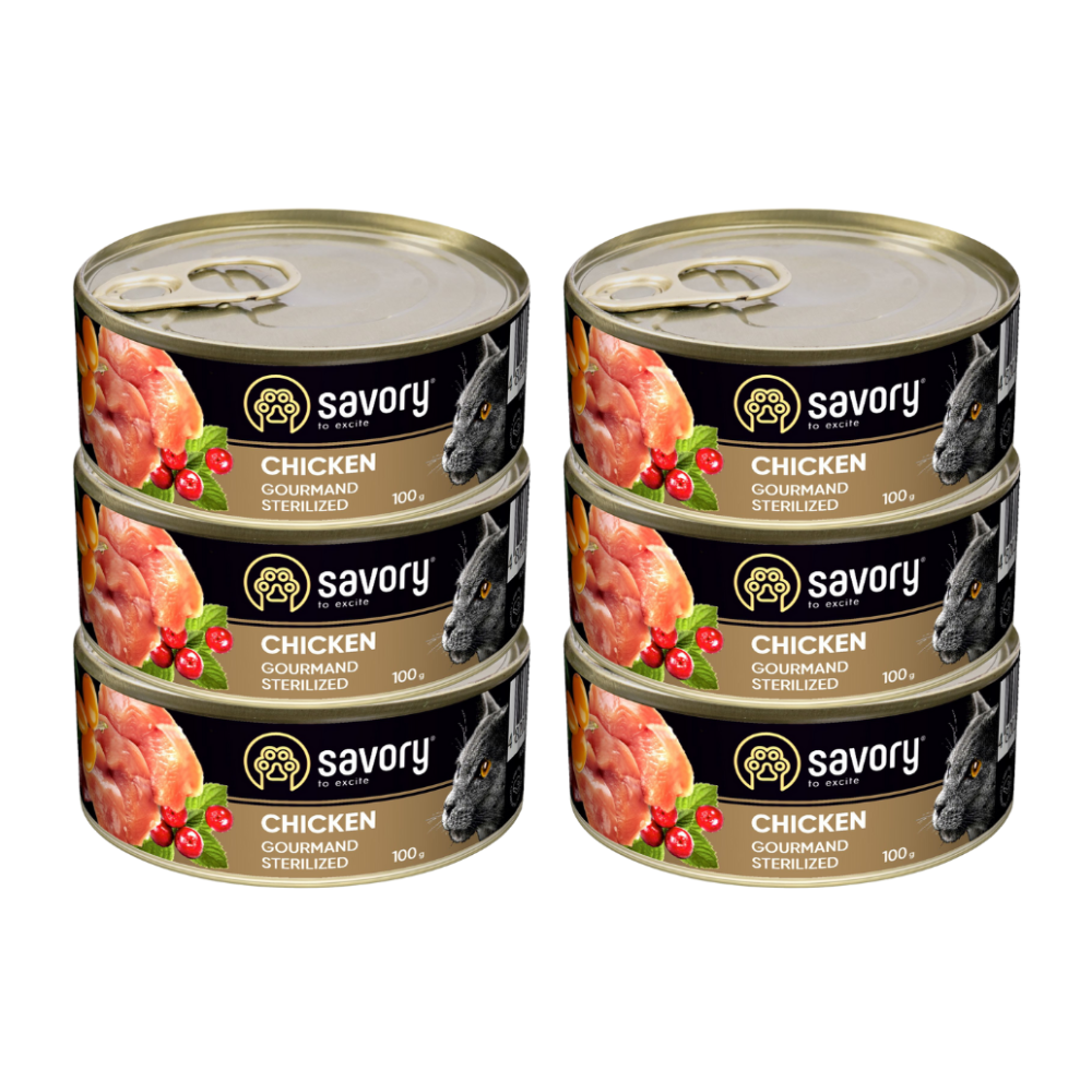 SAVORY PASZTET Z KURCZAKIEM DLA KOTÓW STERYLIZOWANYCH 6x100G SAVORY PASZTET Z KURCZAKIEM DLA KOTÓW STERYLIZOWANYCH 6x100G